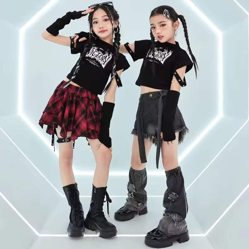 レトロ 赤×黒 チェックスカート