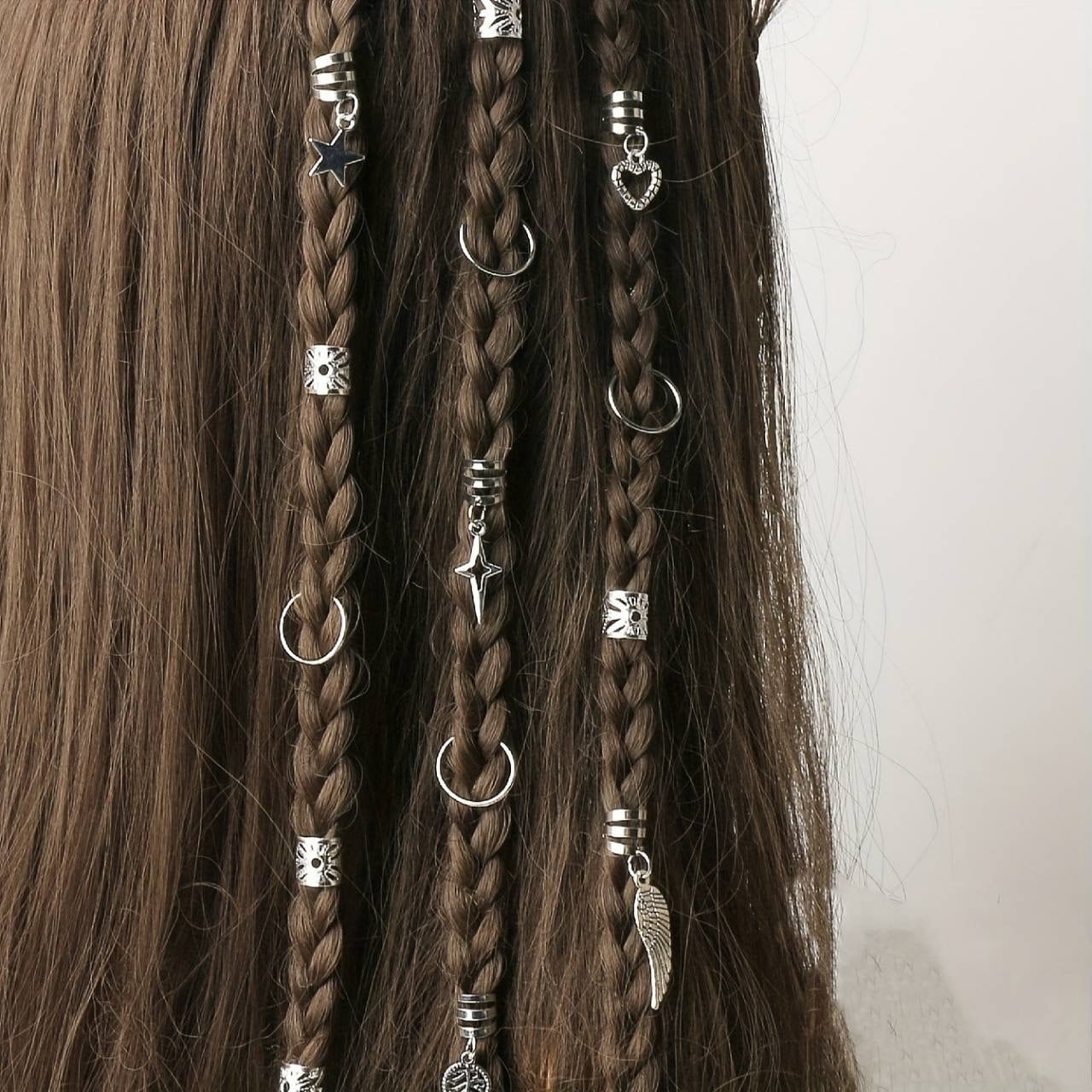 三つ編みヘアリング ゴールド シルバー