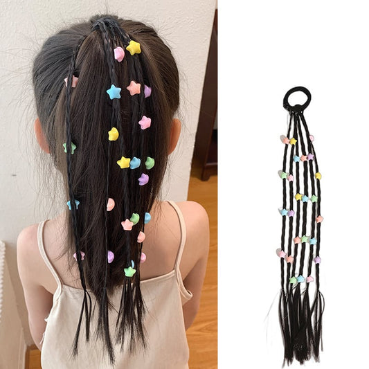 三つ編み ヘアエクステ 星
