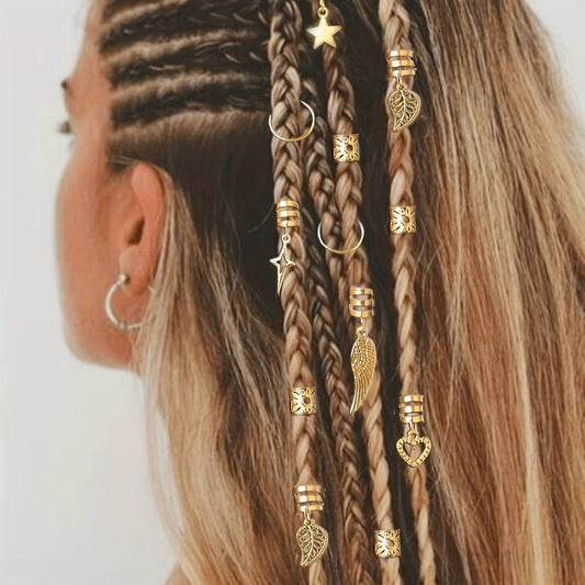 三つ編みヘアリング ゴールド シルバー